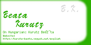 beata kurutz business card